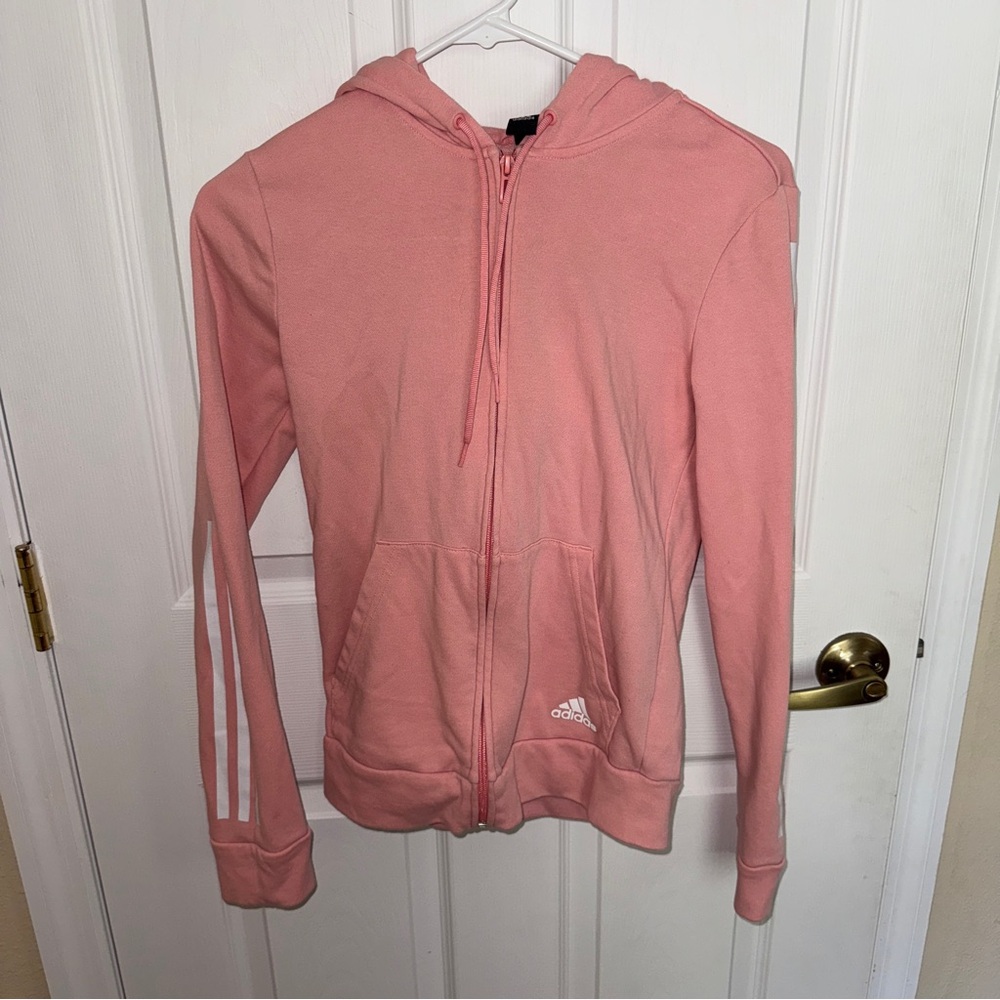 Adidas Women’s hoodie size XS (4-6) pink full zip jacket